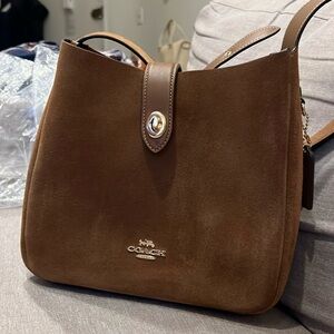 BNWOT Coach Outlet Hadley Sienna Suede/Gold Hardware- sold out online